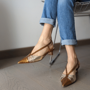 Adele decollete slingback lamรจ