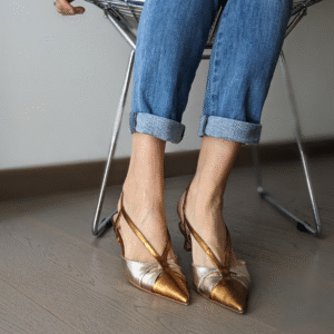 Adele decollete slingback lamรจ