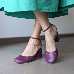 Decollete slingback mei in nappa viola amaranto