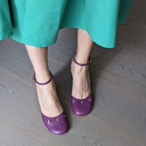 Decollete slingback mei in nappa viola amaranto