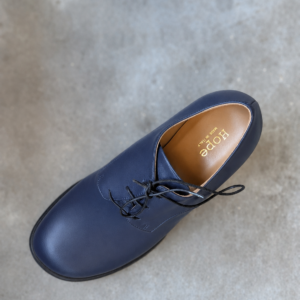 MAREA Derby da donna in nappa blu con tacco da 50 mm